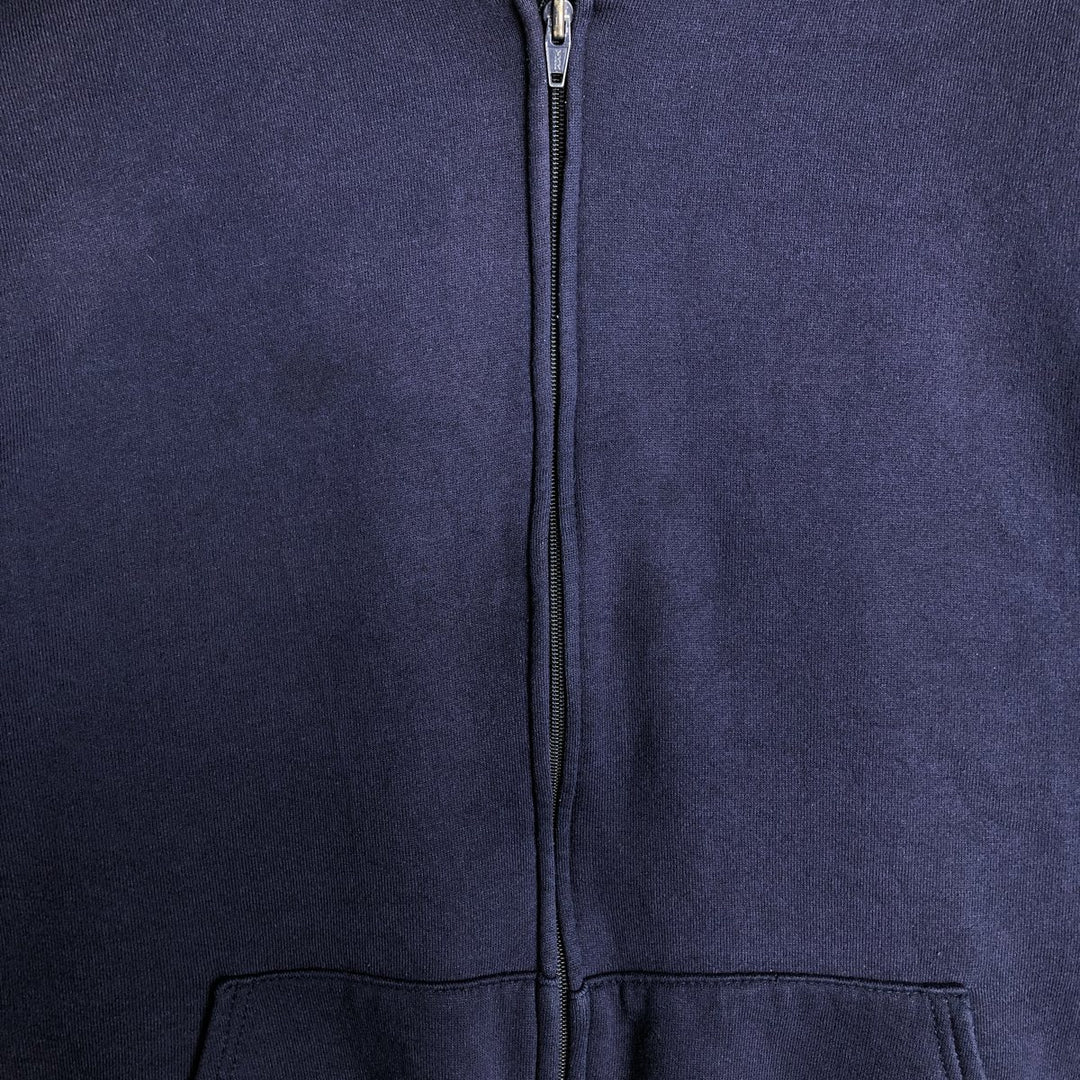 90s-00'S Russell ATHLETIC full-zip sweatshirt hoodie, made in the USA, men's size L, vintage cotton navy blue type Vintage Second Hand