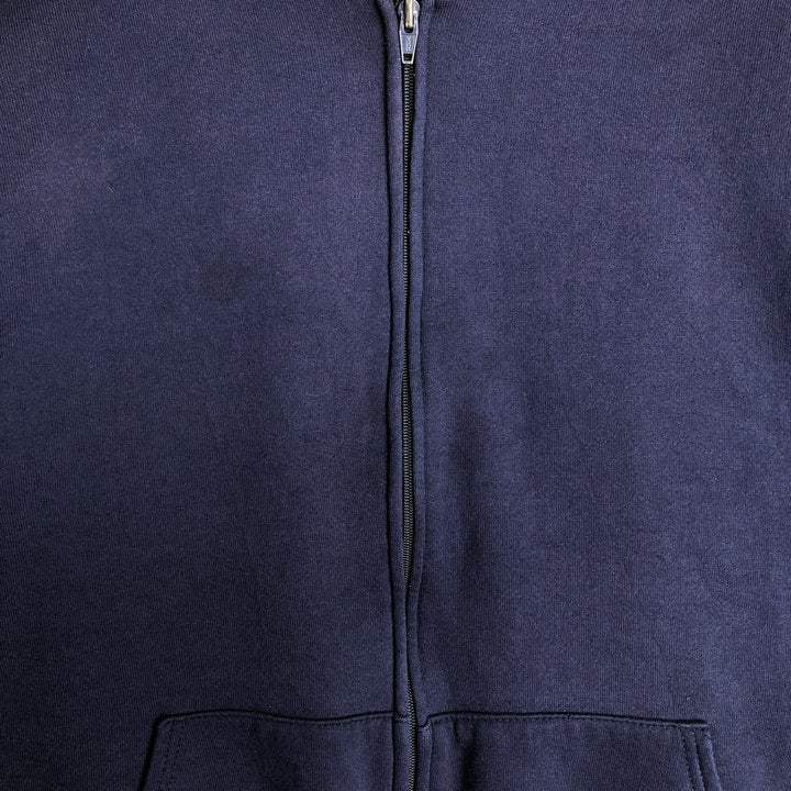 90s-00'S Russell ATHLETIC full-zip sweatshirt hoodie, made in the USA, men's size L, vintage cotton navy blue type Vintage Second Hand