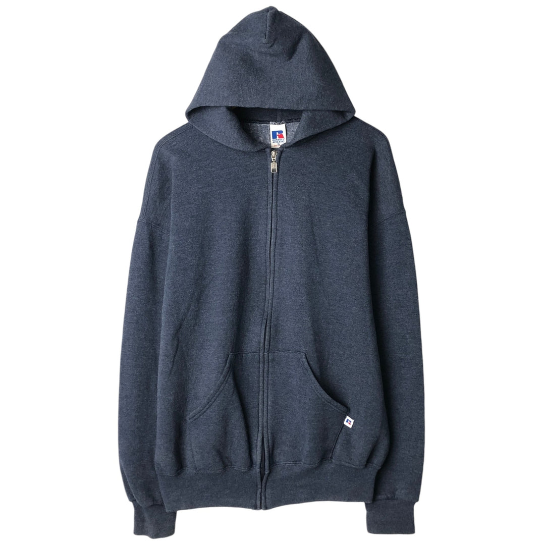 Vintage 90'S Russell Athletic full-zip sweatshirt, size XL, men's cotton navy blue type Vintage Second Hand
