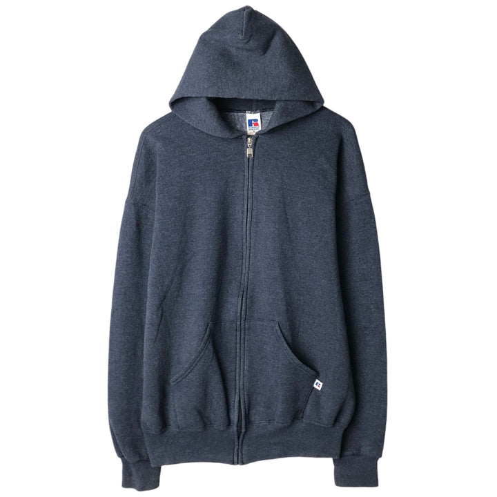 Vintage 90'S Russell Athletic full-zip sweatshirt, size XL, men's cotton navy blue type Vintage Second Hand