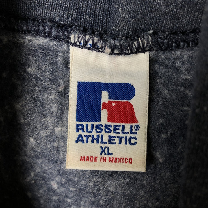 Vintage 90'S Russell Athletic full-zip sweatshirt, size XL, men's cotton navy blue type Vintage Second Hand