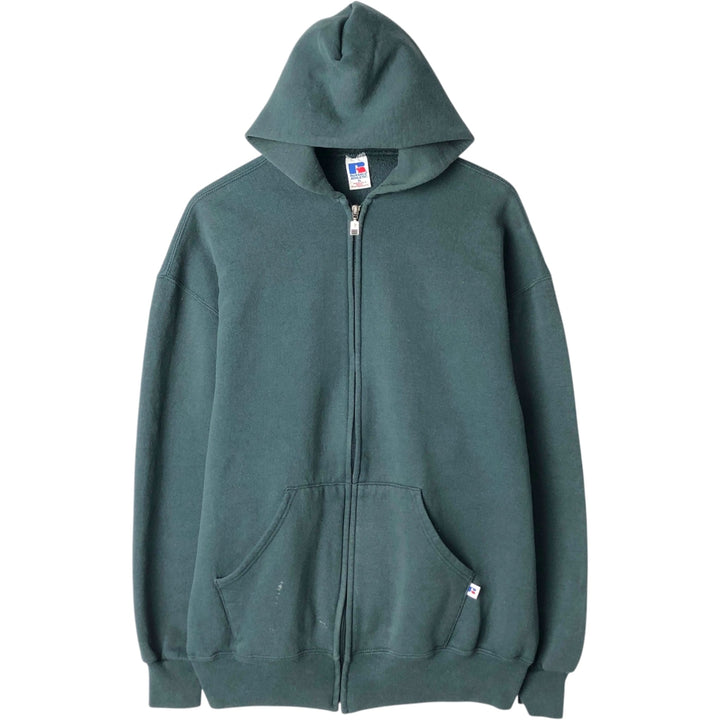 Vintage 90'S Russell Athletic full-zip sweatshirt, size XL, men's cotton green type Vintage Second Hand
