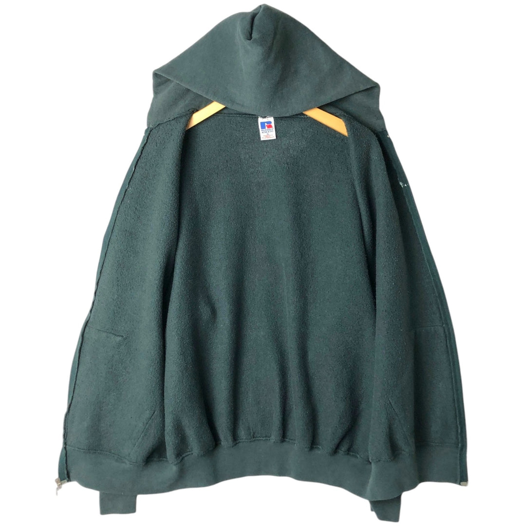 Vintage 90'S Russell Athletic full-zip sweatshirt, size XL, men's cotton green type Vintage Second Hand