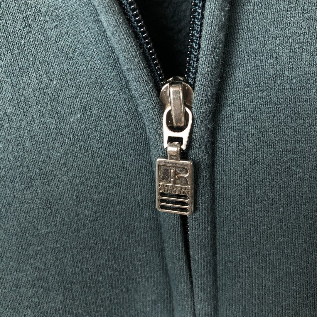 Vintage 90'S Russell Athletic full-zip sweatshirt, size XL, men's cotton green type Vintage Second Hand