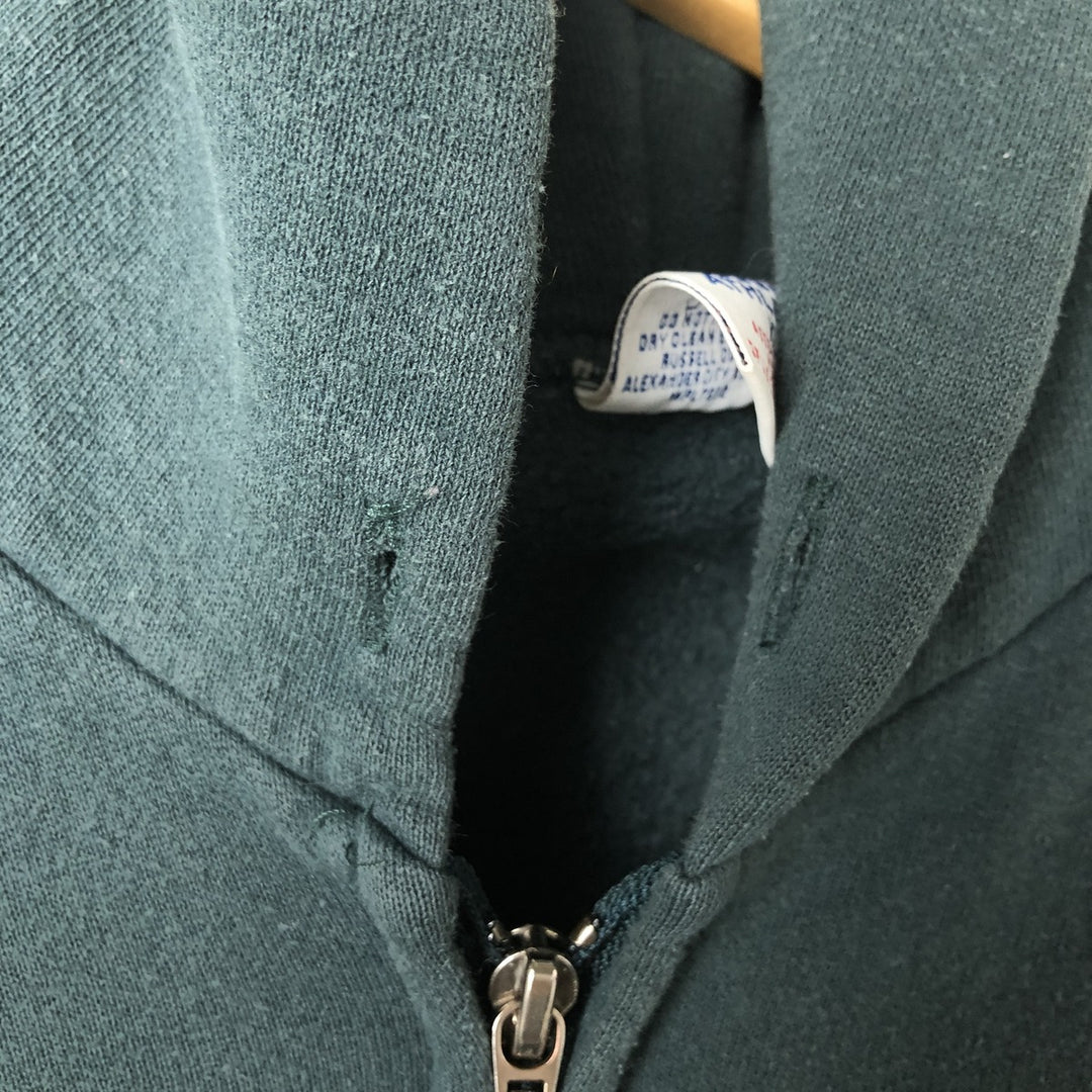 Vintage 90'S Russell Athletic full-zip sweatshirt, size XL, men's cotton green type Vintage Second Hand