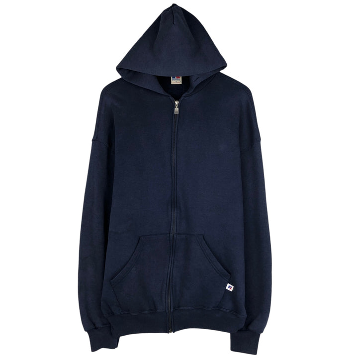 Vintage 90'S Russell Athletic full-zip sweatshirt, size XL, men's cotton navy blue type Vintage Second Hand
