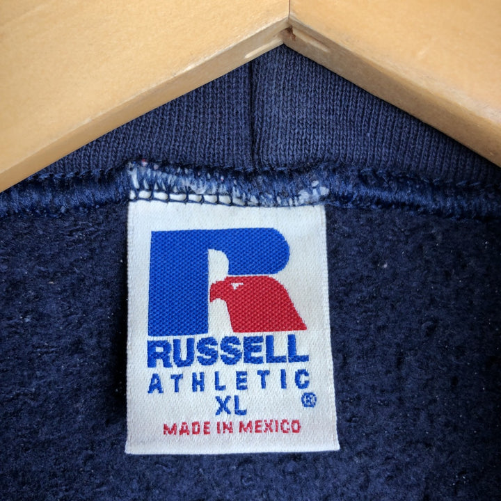 Vintage 90'S Russell Athletic full-zip sweatshirt, size XL, men's cotton navy blue type Vintage Second Hand
