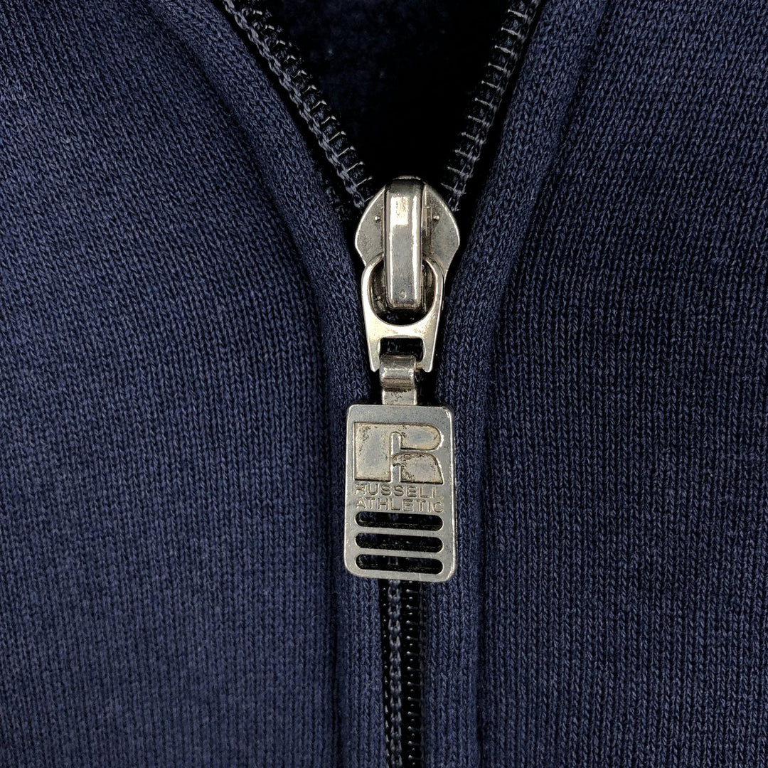 Vintage 90'S Russell Athletic full-zip sweatshirt, size XL, men's cotton navy blue type Vintage Second Hand