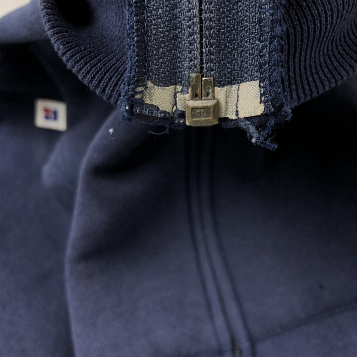 Vintage 90'S Russell Athletic full-zip sweatshirt, size XL, men's cotton navy blue type Vintage Second Hand