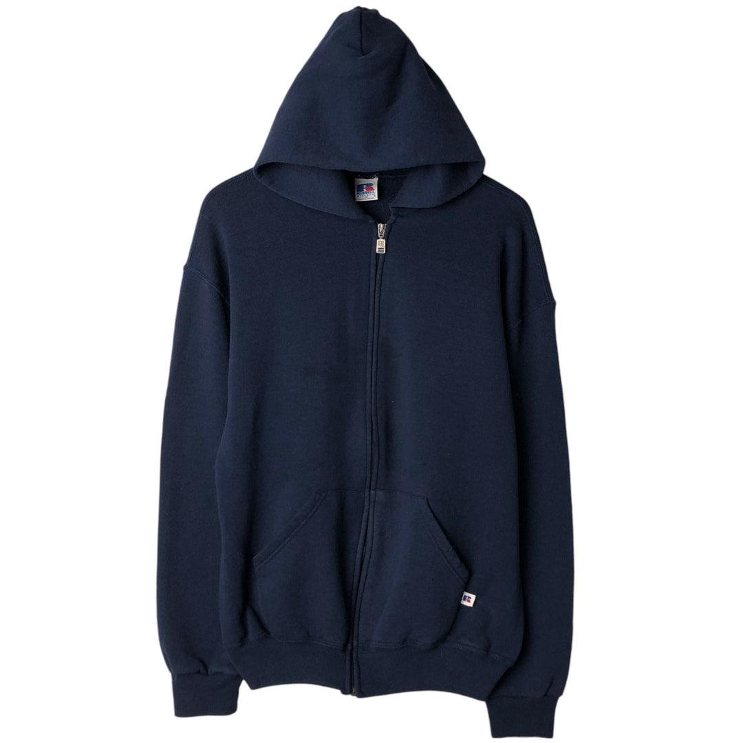 Vintage 90'S Russell ATHLETIC full-zip sweatshirt, size M, men's cotton navy blue type Vintage Second Hand