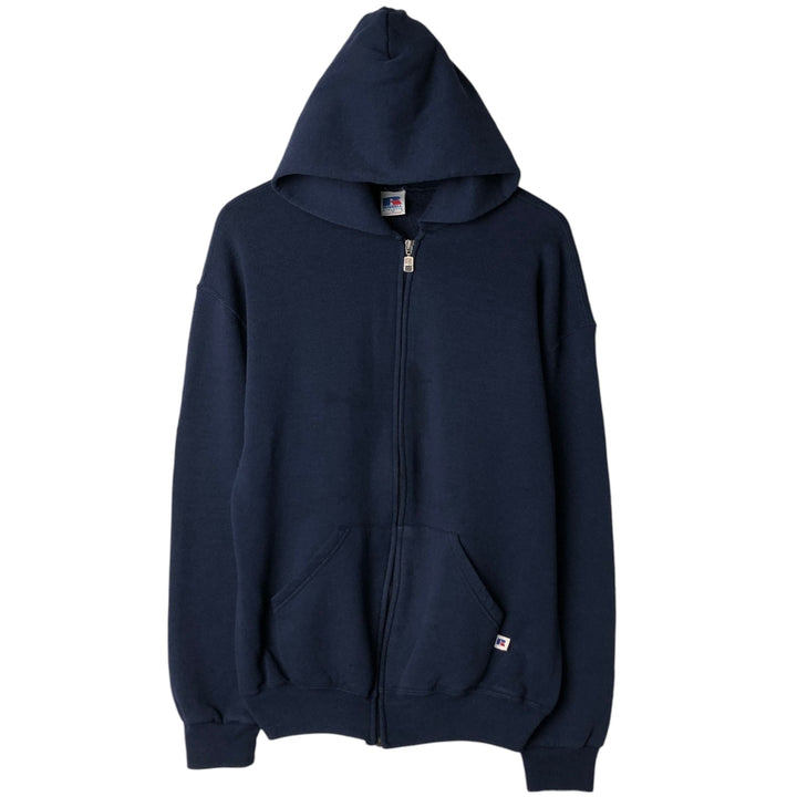 Vintage 90'S Russell ATHLETIC full-zip sweatshirt, size M, men's cotton navy blue type Vintage Second Hand