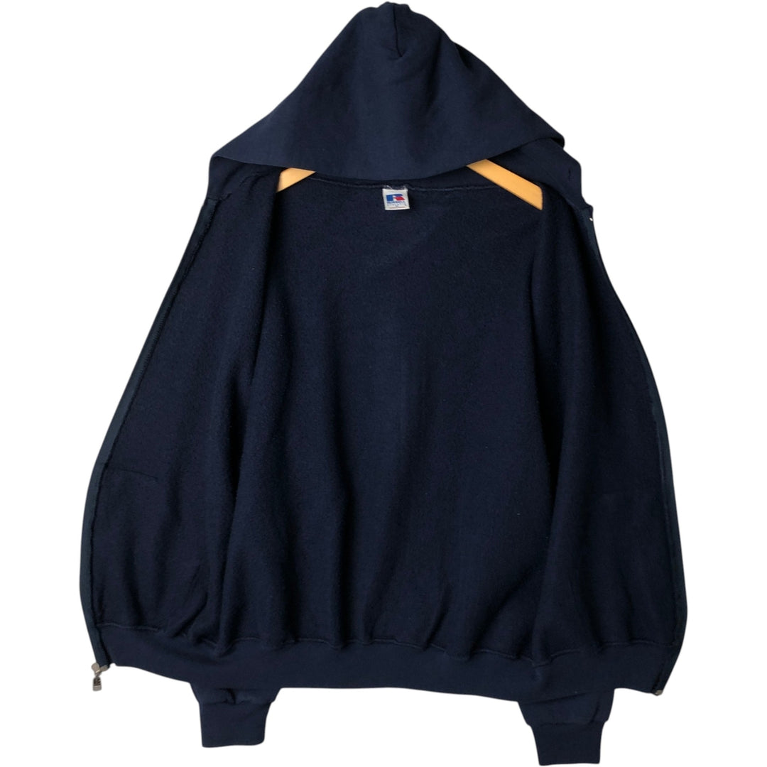 Vintage 90'S Russell ATHLETIC full-zip sweatshirt, size M, men's cotton navy blue type Vintage Second Hand