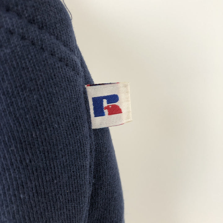 Vintage 90'S Russell ATHLETIC full-zip sweatshirt, size M, men's cotton navy blue type Vintage Second Hand