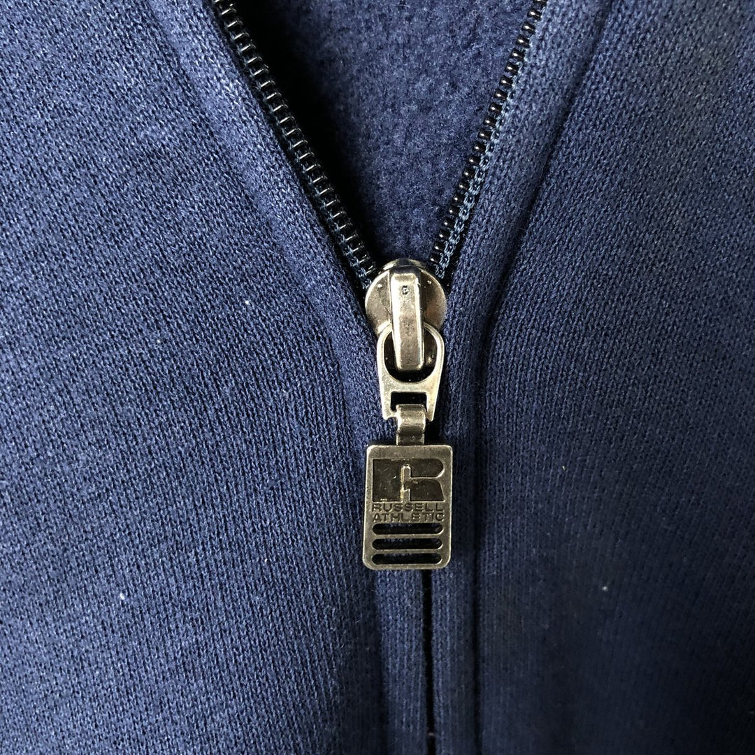 Vintage 90'S Russell ATHLETIC full-zip sweatshirt, size M, men's cotton navy blue type Vintage Second Hand