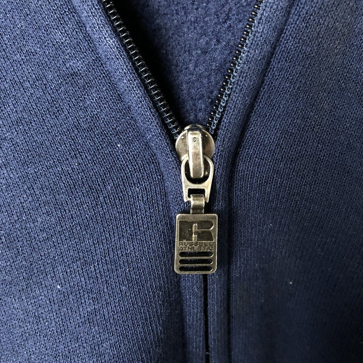 Vintage 90'S Russell ATHLETIC full-zip sweatshirt, size M, men's cotton navy blue type Vintage Second Hand