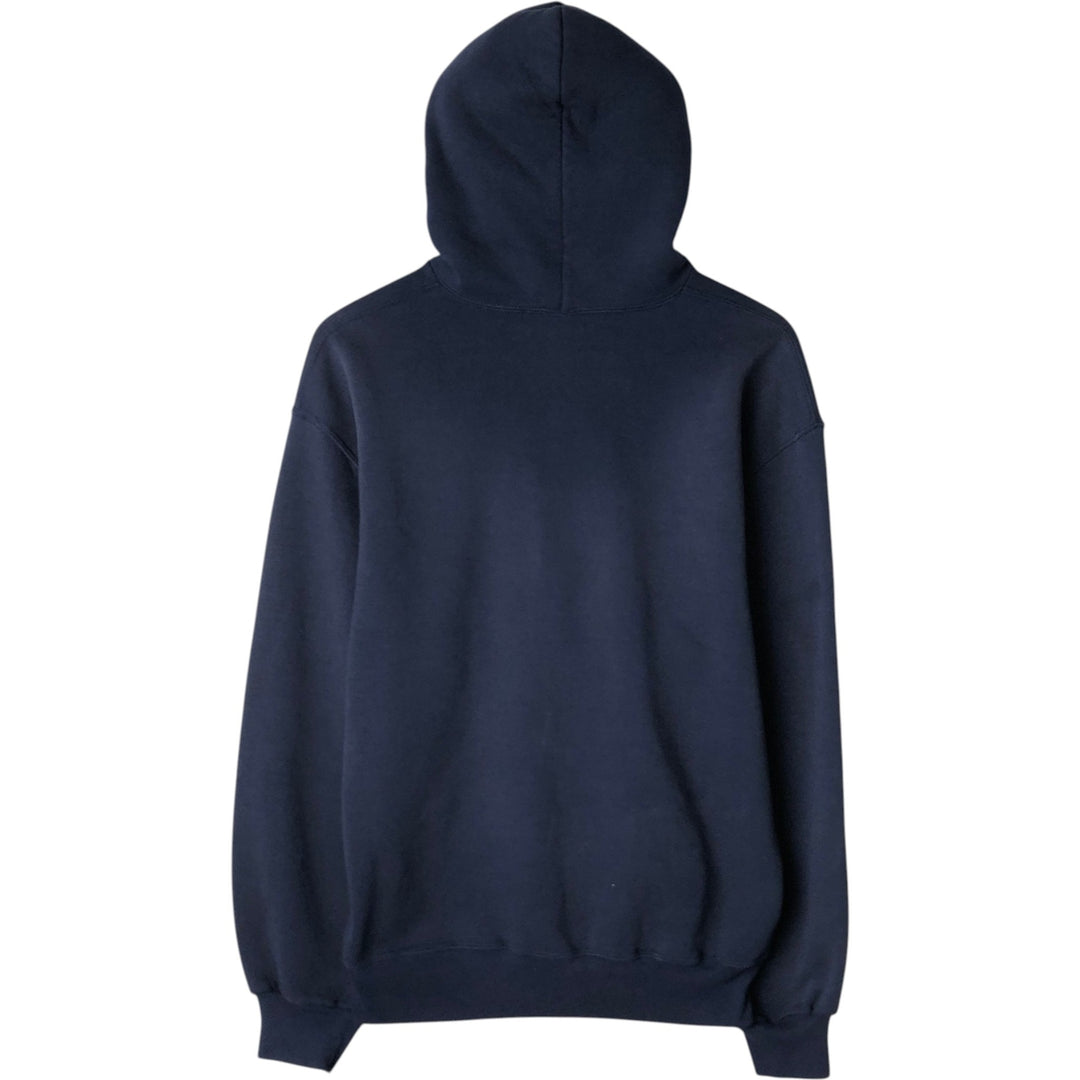 Vintage 90'S Russell Athletic full-zip sweatshirt hoodie, made in the USA, size L, men's cotton navy blue type Vintage Second Hand