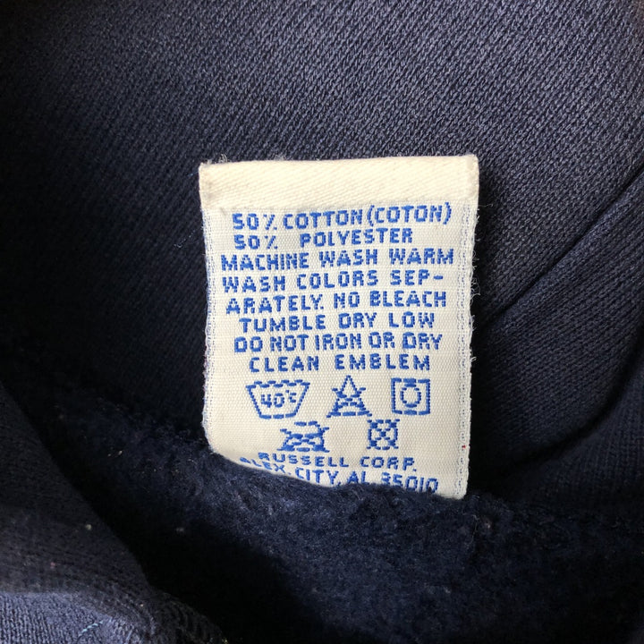 Vintage 90'S Russell Athletic full-zip sweatshirt hoodie, made in the USA, size L, men's cotton navy blue type Vintage Second Hand