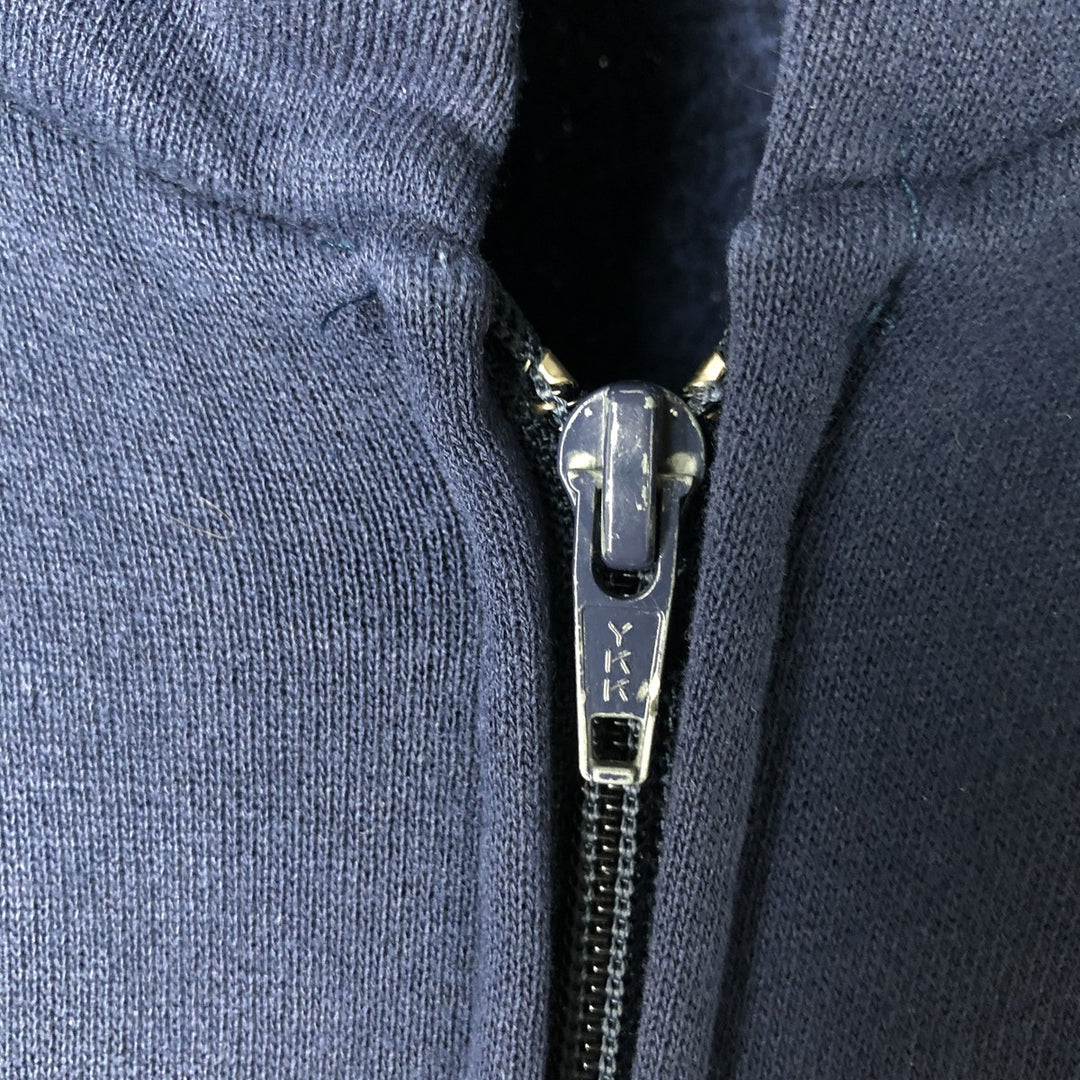 Vintage 90'S Russell Athletic full-zip sweatshirt hoodie, made in the USA, size L, men's cotton navy blue type Vintage Second Hand