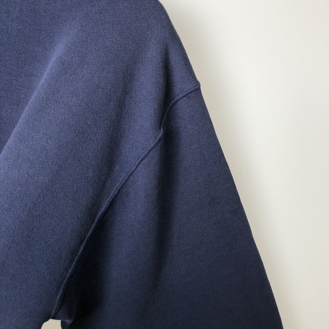 Vintage 90'S Russell Athletic full-zip sweatshirt hoodie, made in the USA, size L, men's cotton navy blue type Vintage Second Hand