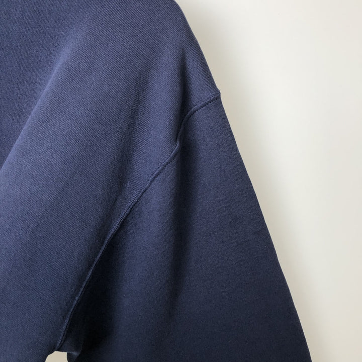 Vintage 90'S Russell Athletic full-zip sweatshirt hoodie, made in the USA, size L, men's cotton navy blue type Vintage Second Hand