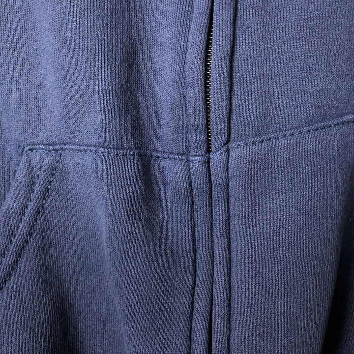Vintage 90'S Russell Athletic full-zip sweatshirt hoodie, made in the USA, size L, men's cotton navy blue type Vintage Second Hand