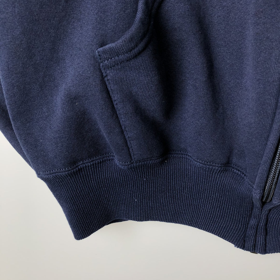 Vintage 90'S Russell Athletic full-zip sweatshirt hoodie, made in the USA, size L, men's cotton navy blue type Vintage Second Hand