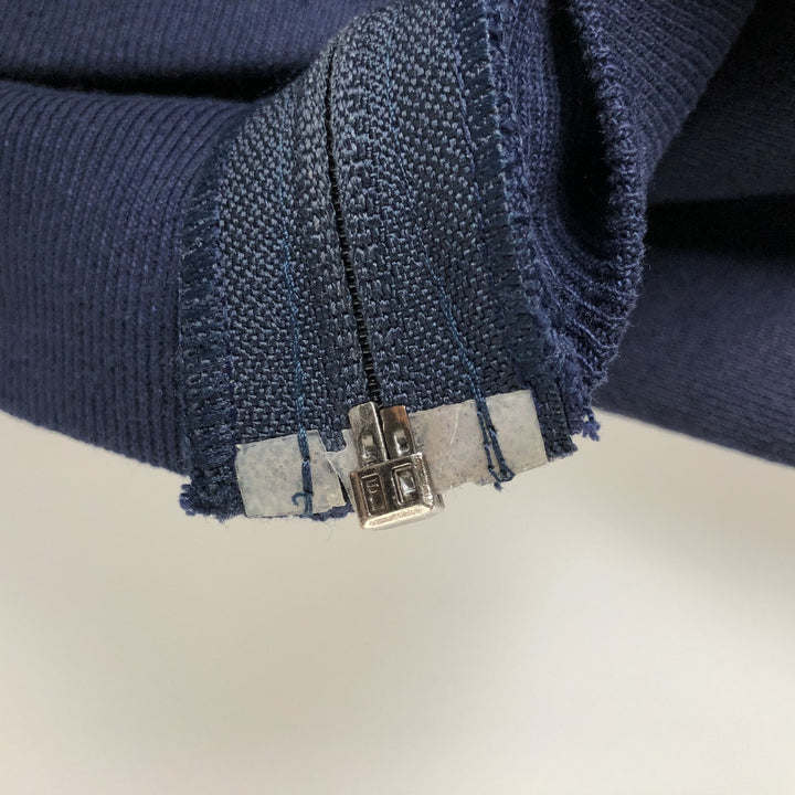 Vintage 90'S Russell Athletic full-zip sweatshirt hoodie, made in the USA, size L, men's cotton navy blue type Vintage Second Hand