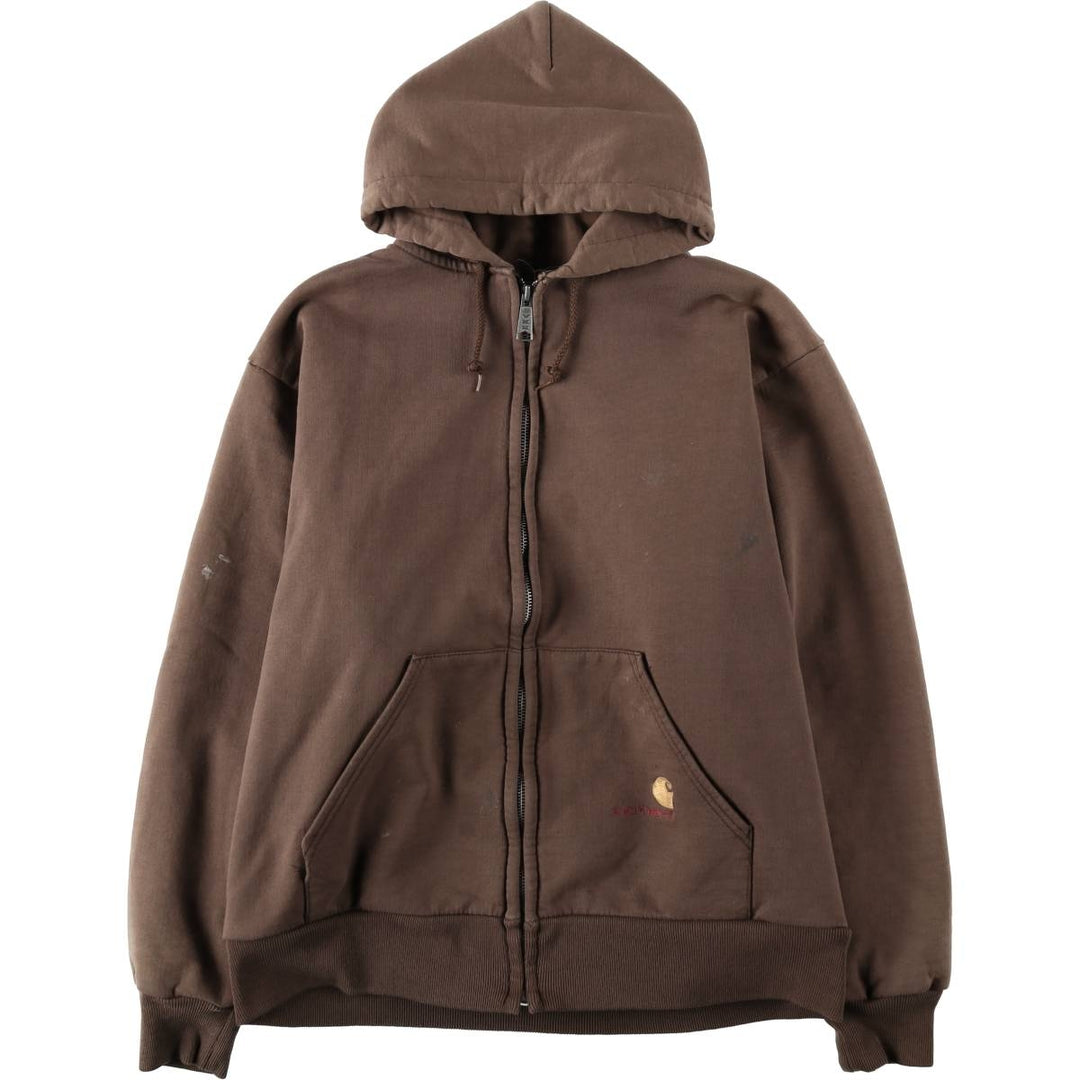 Carhartt RUGGED OUTDOOR WEAR Sweat Full-Zip Hoodie, Men's Size XL (approx.) unclear brown type Vintage Second Hand