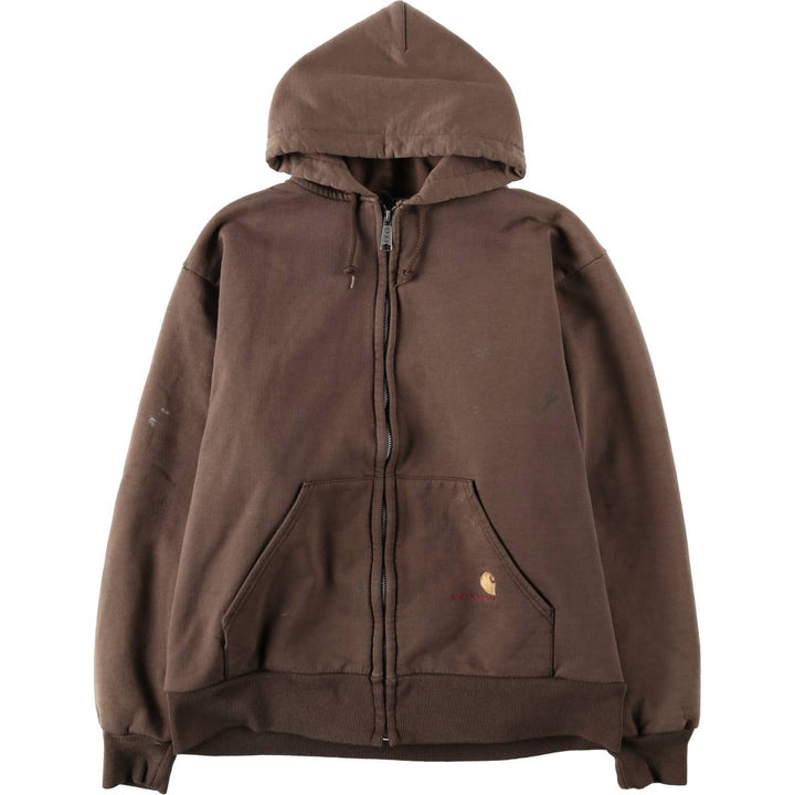 Carhartt RUGGED OUTDOOR WEAR Sweat Full-Zip Hoodie, Men's Size XL (approx.) unclear brown type Vintage Second Hand