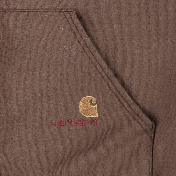 Carhartt RUGGED OUTDOOR WEAR Sweat Full-Zip Hoodie, Men's Size XL (approx.) unclear brown type Vintage Second Hand