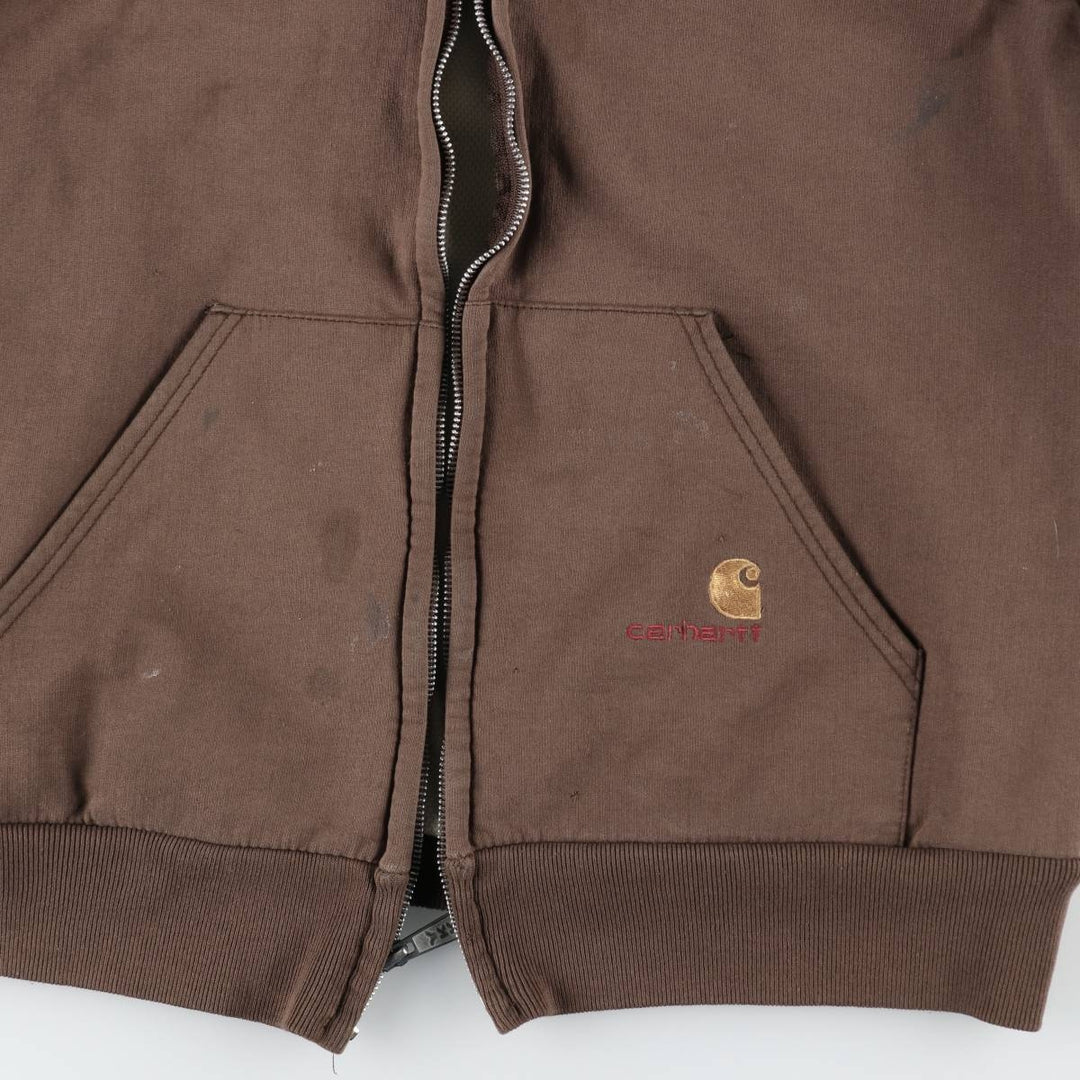 Carhartt RUGGED OUTDOOR WEAR Sweat Full-Zip Hoodie, Men's Size XL (approx.) unclear brown type Vintage Second Hand