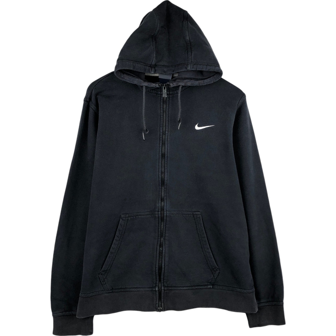 Nike Sweat Full Zip Hoodie Men's XL cotton black type Vintage Second Hand