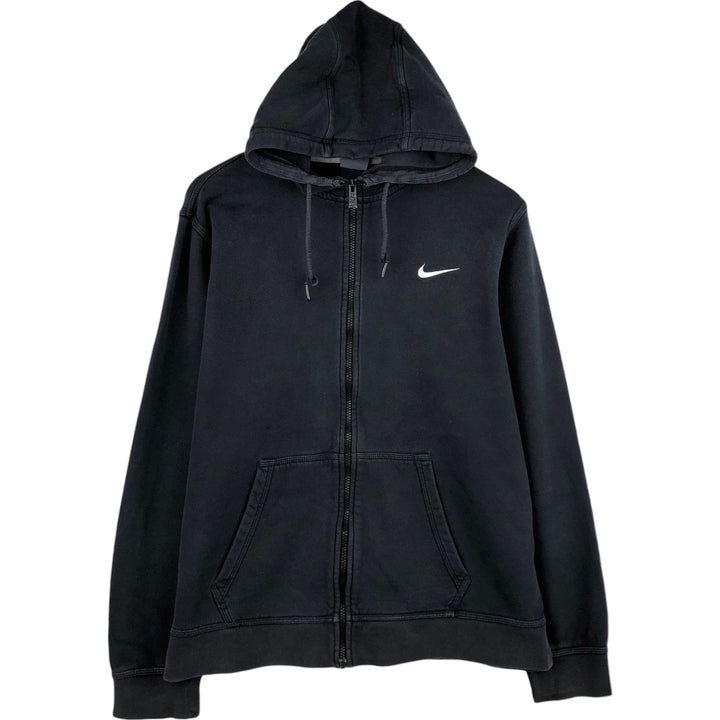 Nike Sweat Full Zip Hoodie Men's XL cotton black type Vintage Second Hand