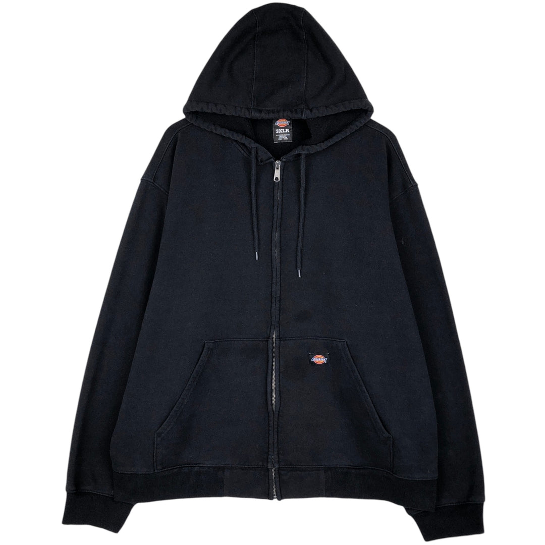 Dickies sweat full-zip hoodie, men's size XXXL equivalent. polyester black type Vintage Second Hand