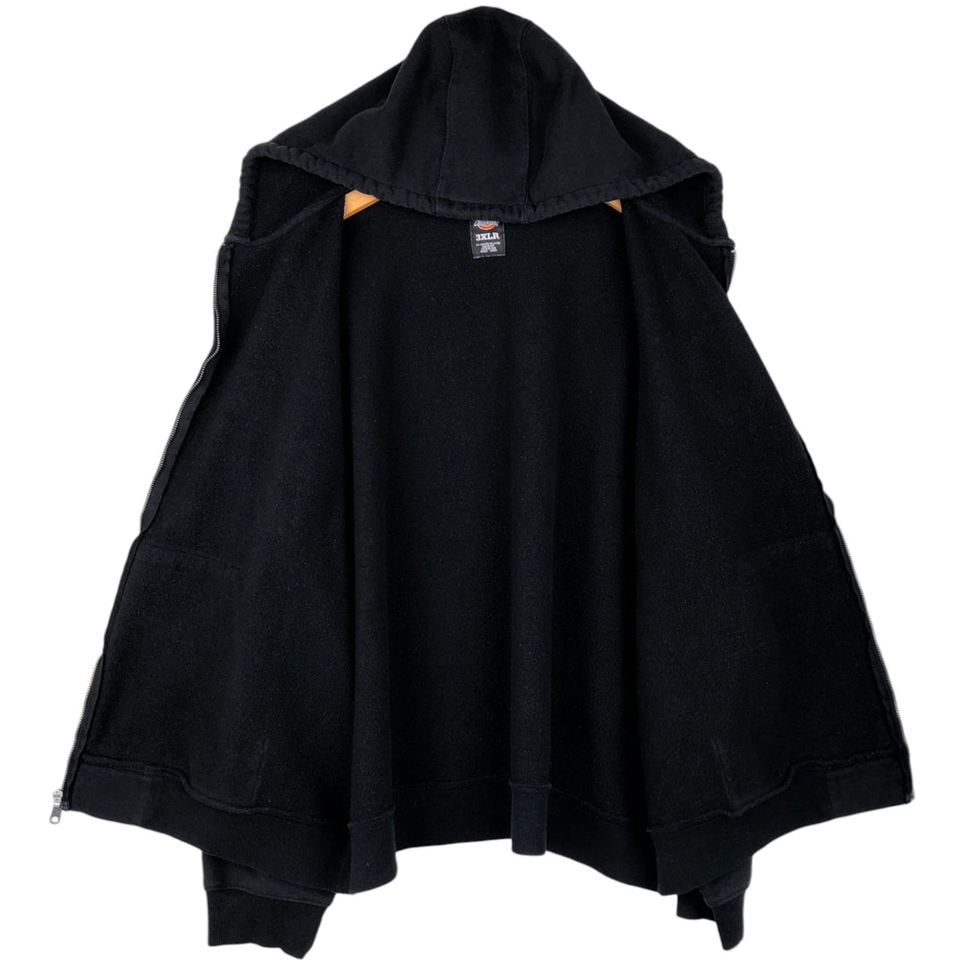 Dickies sweat full-zip hoodie, men's size XXXL equivalent. polyester black type Vintage Second Hand