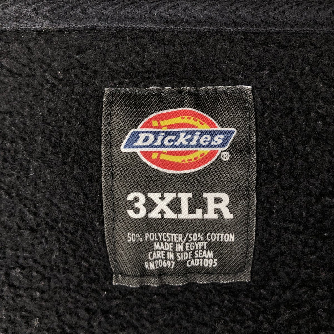 Dickies sweat full-zip hoodie, men's size XXXL equivalent. polyester black type Vintage Second Hand