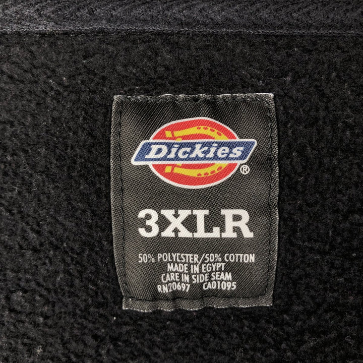 Dickies sweat full-zip hoodie, men's size XXXL equivalent. polyester black type Vintage Second Hand