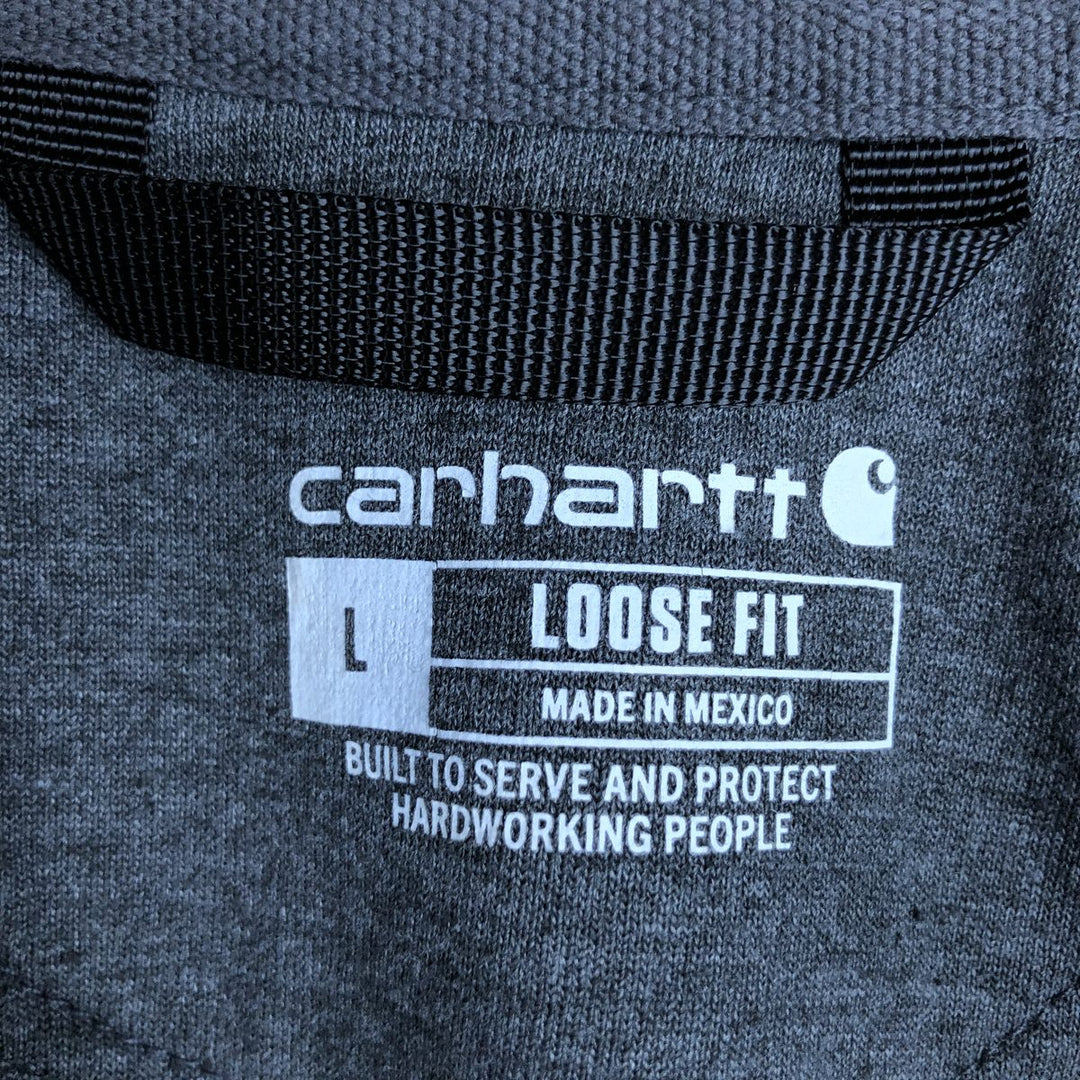 Carhartt Loose Fit Advertising Sweatshirt Pullover Hoodie, Men's Size L cotton gray type Vintage Second Hand