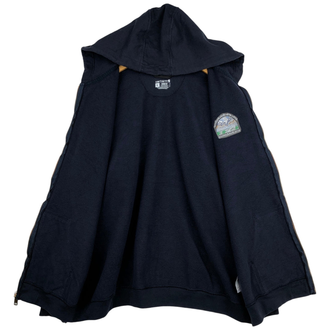 Carhartt Loose Fit Advertising Sweat Full-Zip Hoodie, Men's Size XL (approx.) cotton navy blue type Vintage Second Hand
