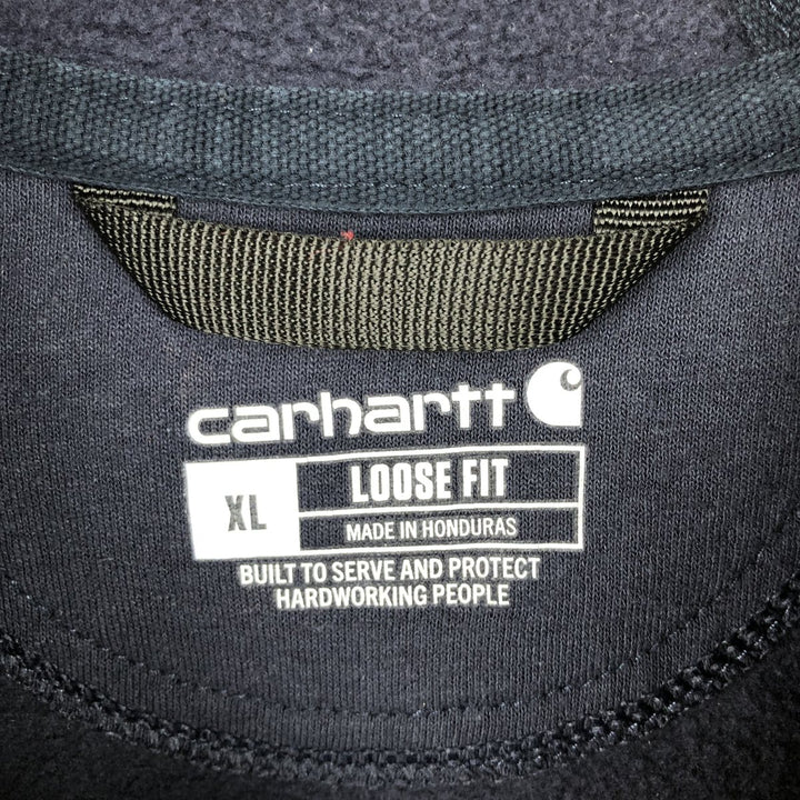 Carhartt Loose Fit Advertising Sweat Full-Zip Hoodie, Men's Size XL (approx.) cotton navy blue type Vintage Second Hand