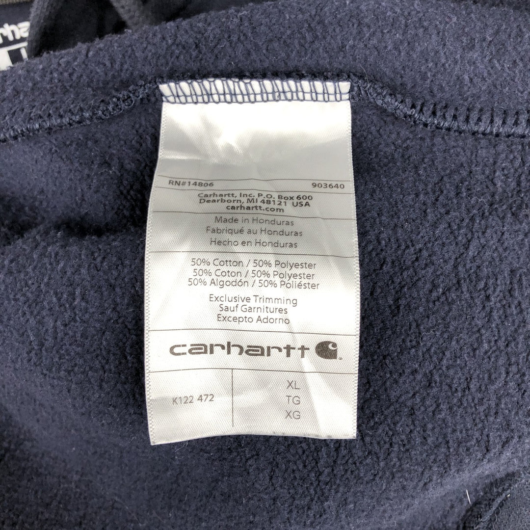 Carhartt Loose Fit Advertising Sweat Full-Zip Hoodie, Men's Size XL (approx.) cotton navy blue type Vintage Second Hand