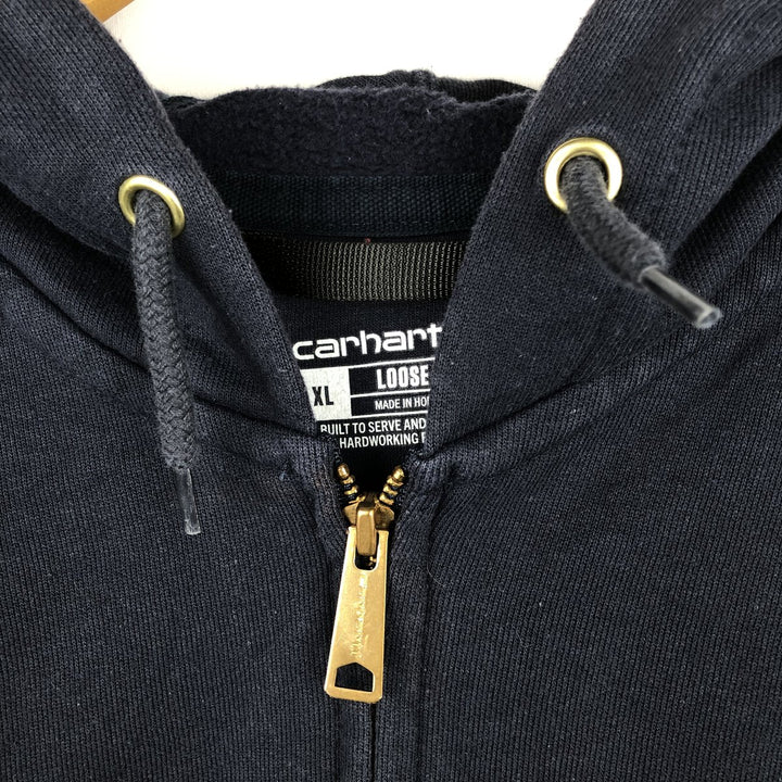 Carhartt Loose Fit Advertising Sweat Full-Zip Hoodie, Men's Size XL (approx.) cotton navy blue type Vintage Second Hand