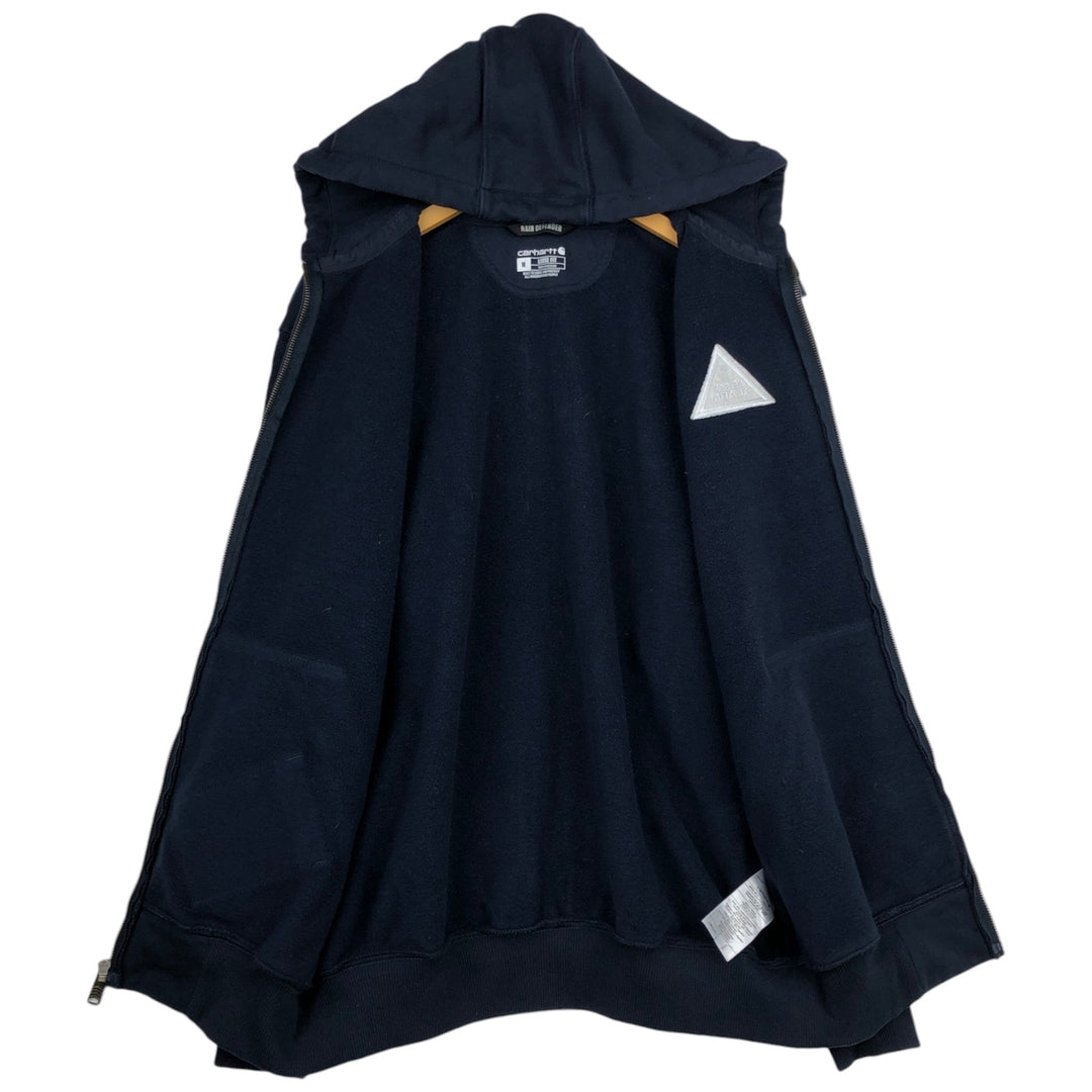 Carhartt Loose Fit RAIN DEFENDER Advertising Full-Zip Sweatshirt Hoodie (Men's Size M) cotton navy blue type Vintage Second Hand