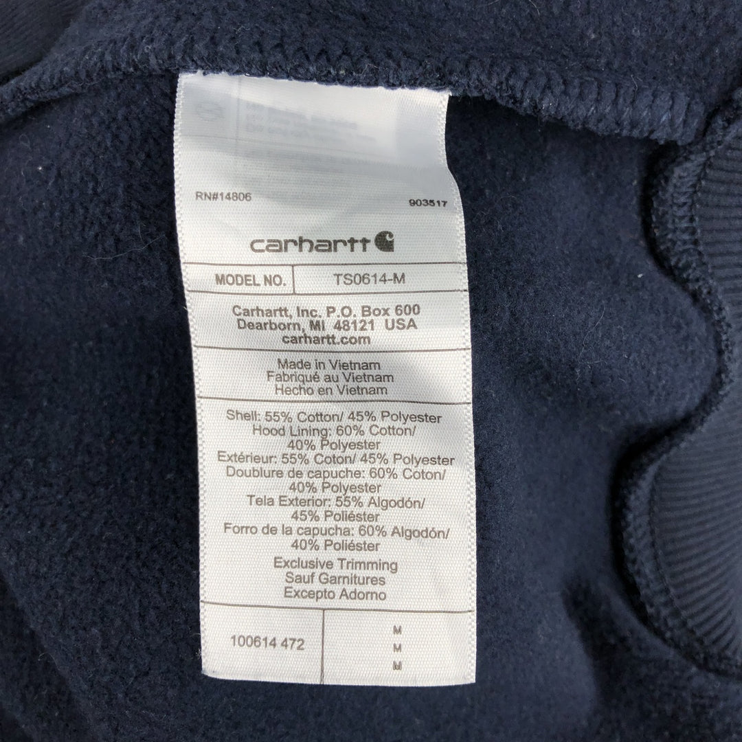 Carhartt Loose Fit RAIN DEFENDER Advertising Full-Zip Sweatshirt Hoodie (Men's Size M) cotton navy blue type Vintage Second Hand