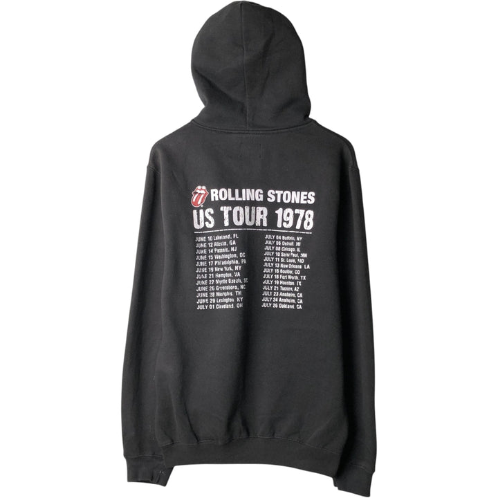 THE ROLLING STONES Band Sweatshirt Full-Zip Hoodie (Men's Size S) unclear black type Vintage Second Hand