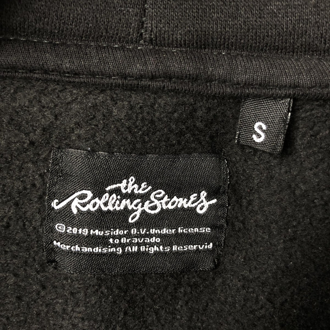 THE ROLLING STONES Band Sweatshirt Full-Zip Hoodie (Men's Size S) unclear black type Vintage Second Hand