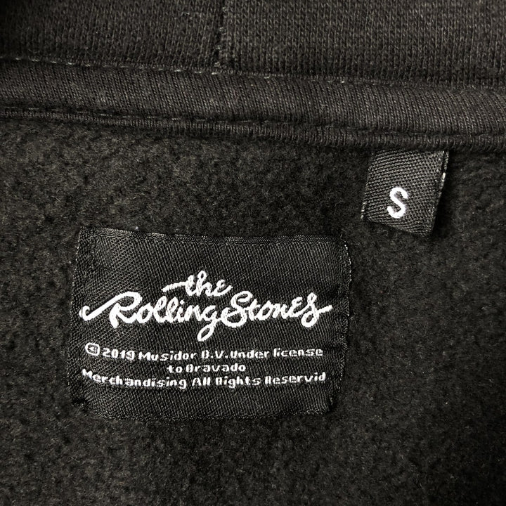 THE ROLLING STONES Band Sweatshirt Full-Zip Hoodie (Men's Size S) unclear black type Vintage Second Hand
