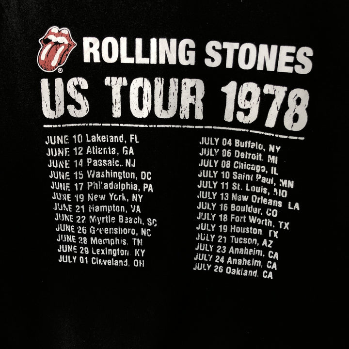 THE ROLLING STONES Band Sweatshirt Full-Zip Hoodie (Men's Size S) unclear black type Vintage Second Hand