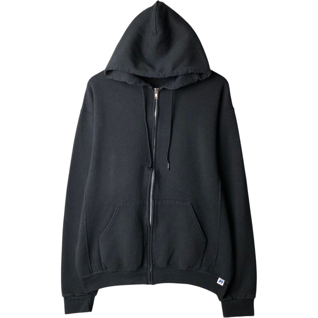 2000'S ~ Russell Sweat Full Zip Hoodie Men's L cotton black type Vintage Second Hand