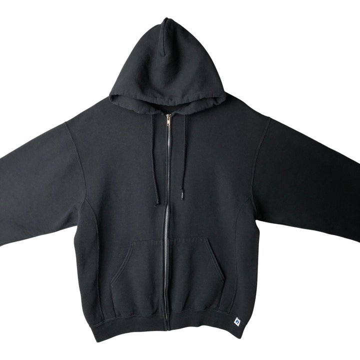 2000'S ~ Russell Sweat Full Zip Hoodie Men's L cotton black type Vintage Second Hand